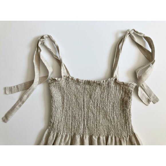 Wilfred Golden Hour Linen Dress Oatmeal Size Large Aritzia - Picture 6 of 8